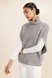 Roll Neck Poncho  Silver Marle  hi-res