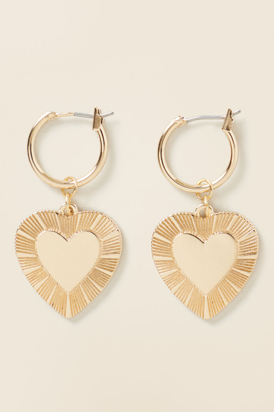 Heart Pendant Earring  Gold