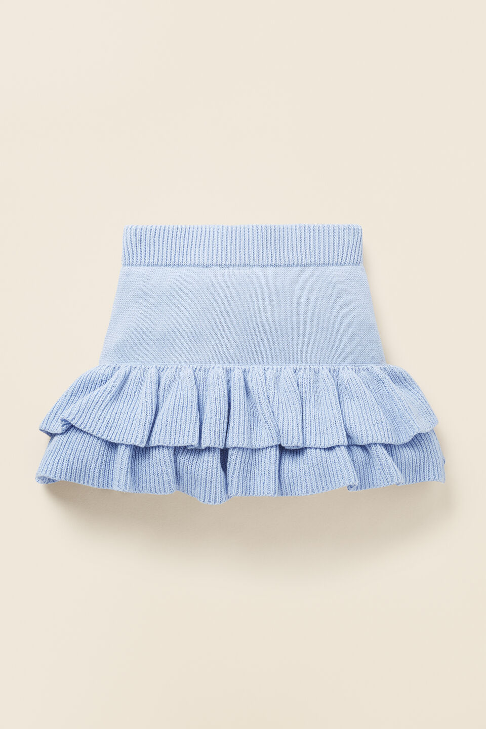 Frill Knit Skirt  Powder Blue