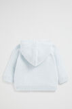 Knit Hooded Cardigan  Ice Blue  hi-res