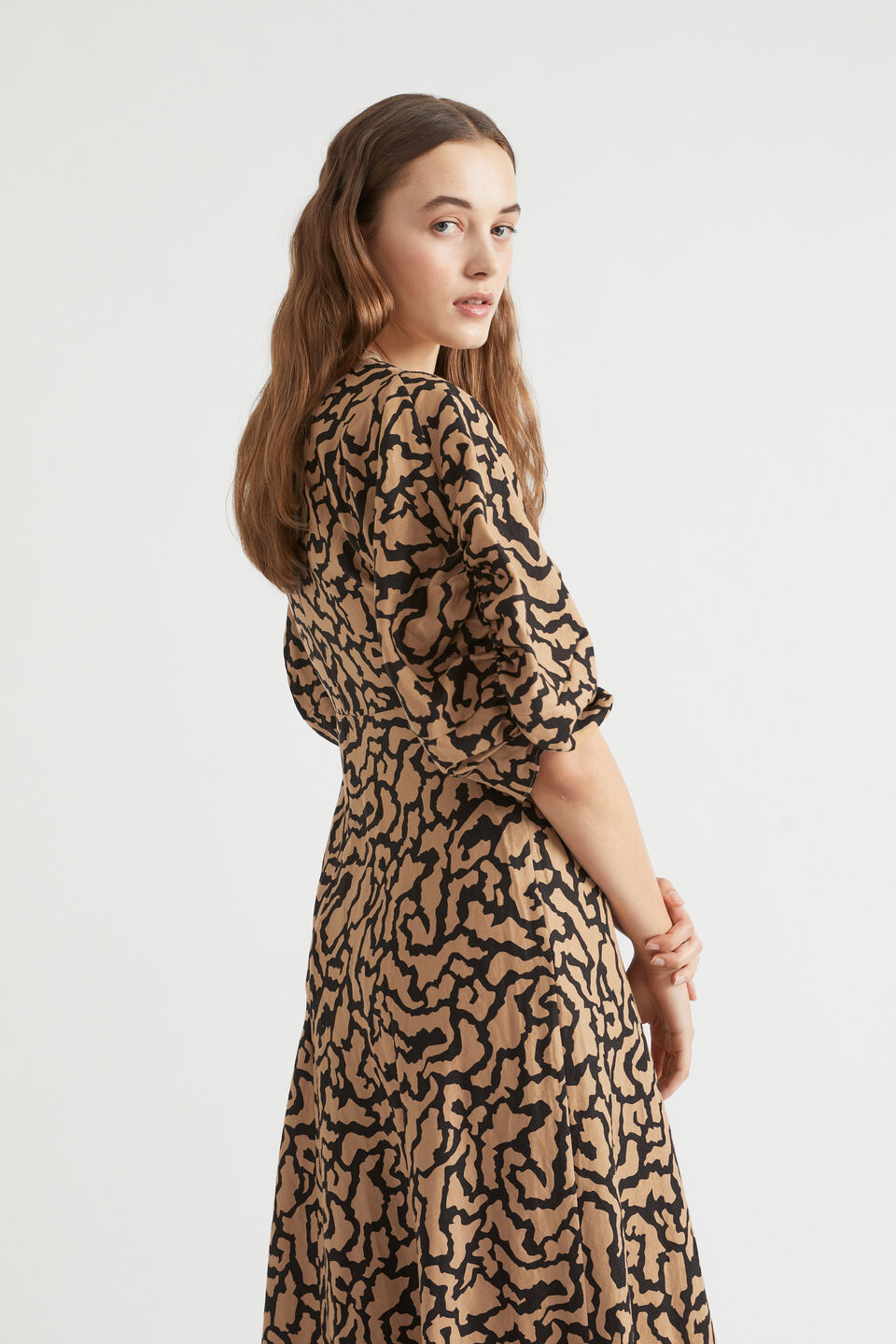 Abstract Animal Tie Front Dress  Abstract Animal