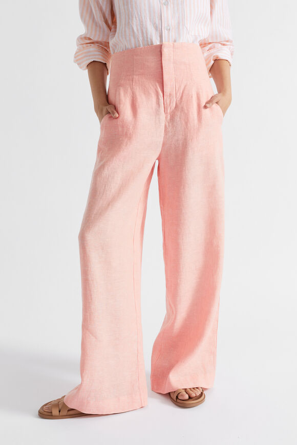 Core Linen Waisted Pant  Tulip Pink Crossdye  hi-res