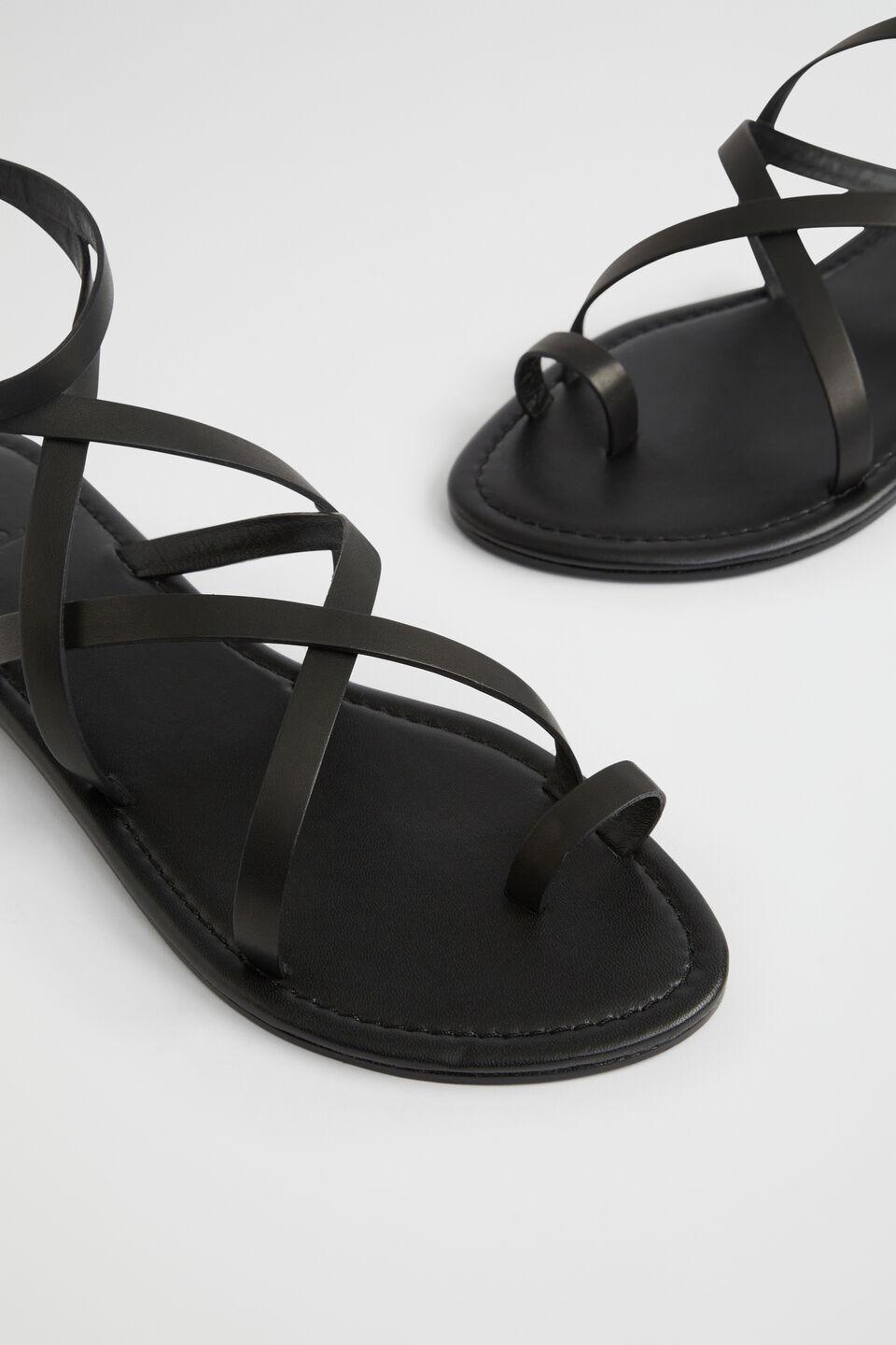 Jasmine Flat Sandal  Black