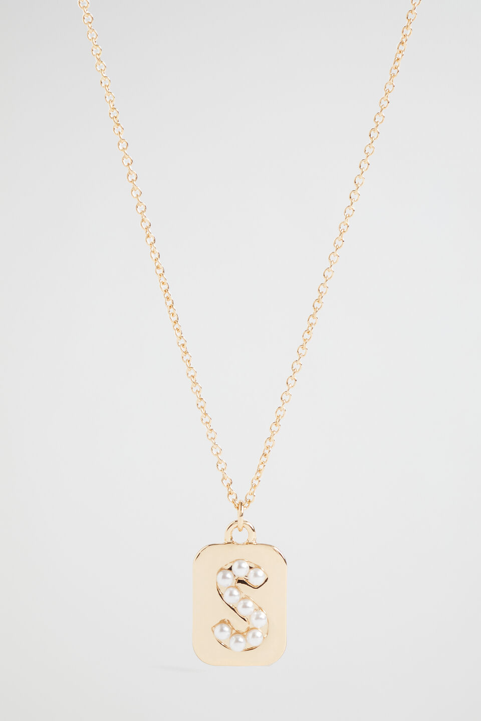 Pearl Initial Necklace  S