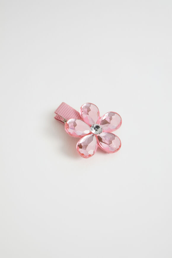Jewel Flower Duck Clip  Candy Pink  hi-res