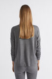 Cotton Rib Sleep Top  Charcoal Marle  hi-res