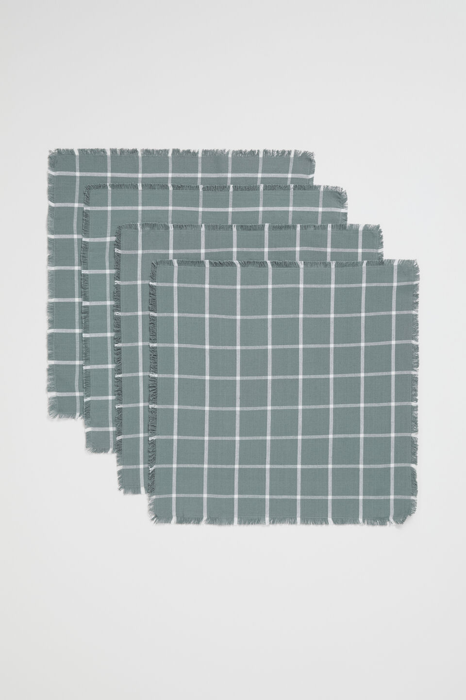 Grid Napkin Set of 4  Eucalypt