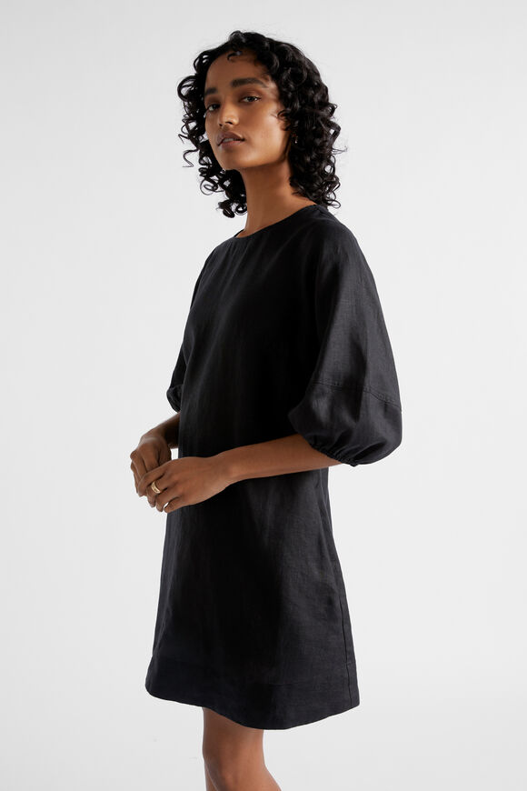 Core Linen Mini Dress  Black  hi-res