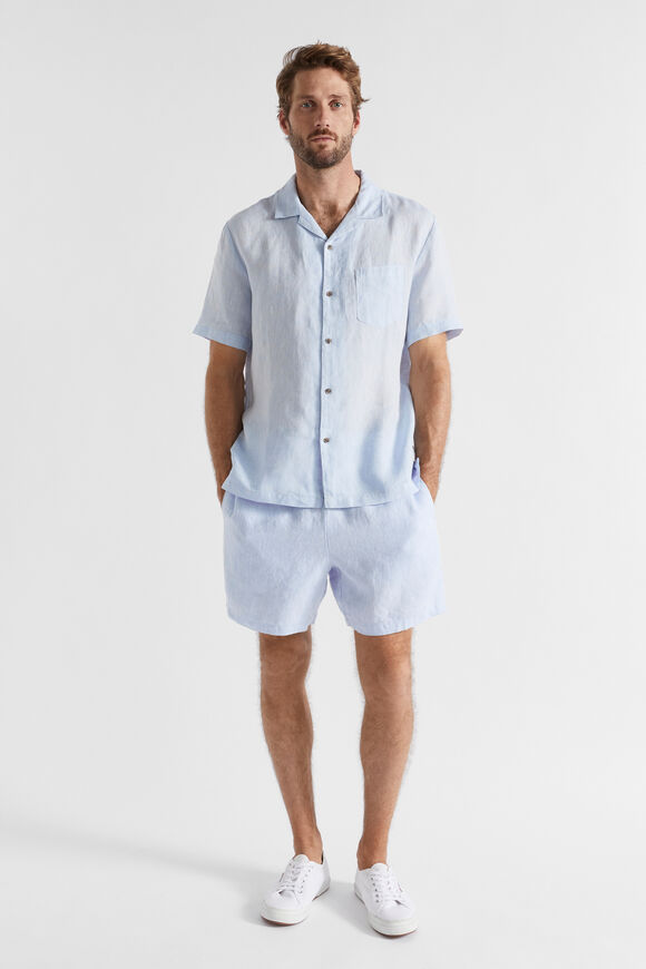 Linen Short  Light Blue Crossdye  hi-res