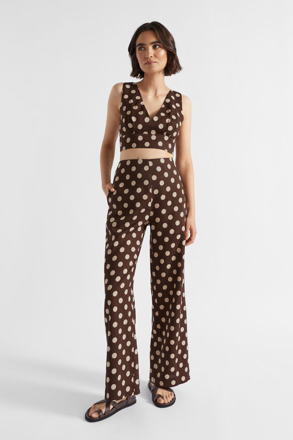 Linen Spot Pant  Deep Raisin Spot  hi-res