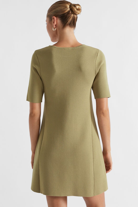 Crepe Knit Panelled Mini Dress  Pistachio  hi-res