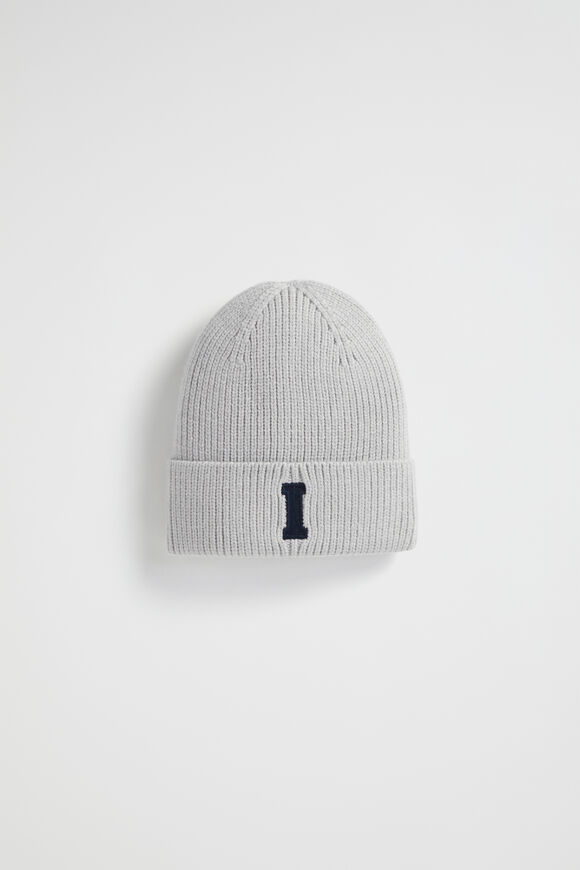 Rib Initial Beanie  I  hi-res