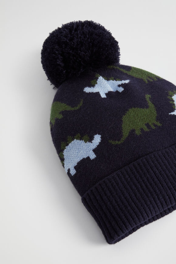 Dinosaur Beanie  Midnight Blue  hi-res