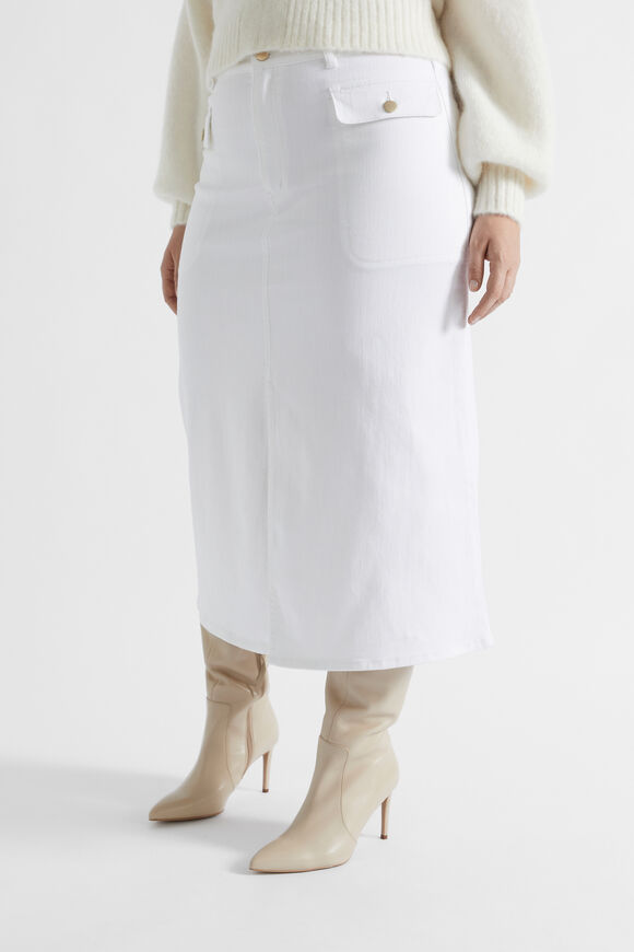 Denim Midi Pocket Skirt  Cloud Cream  hi-res