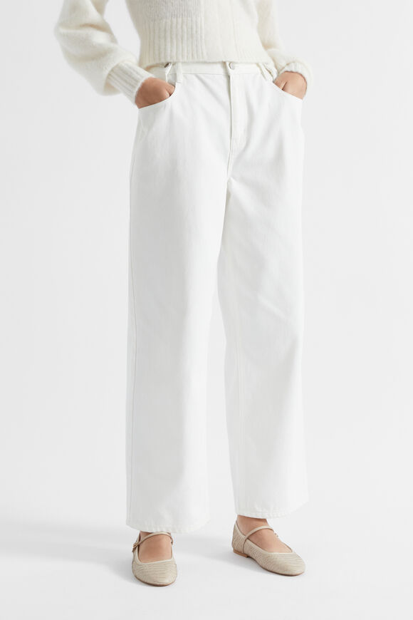 Pinch Waist Baggy Wide Leg Jean  Cloud Cream  hi-res