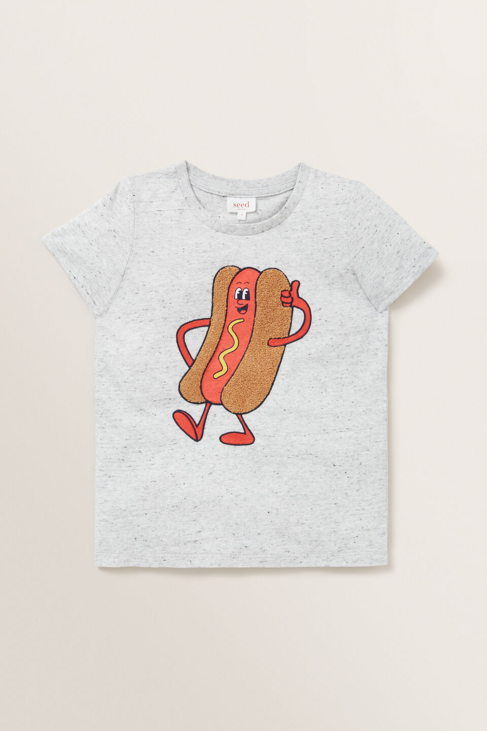Chenille Hot Dog Tee  Cloudy Marle