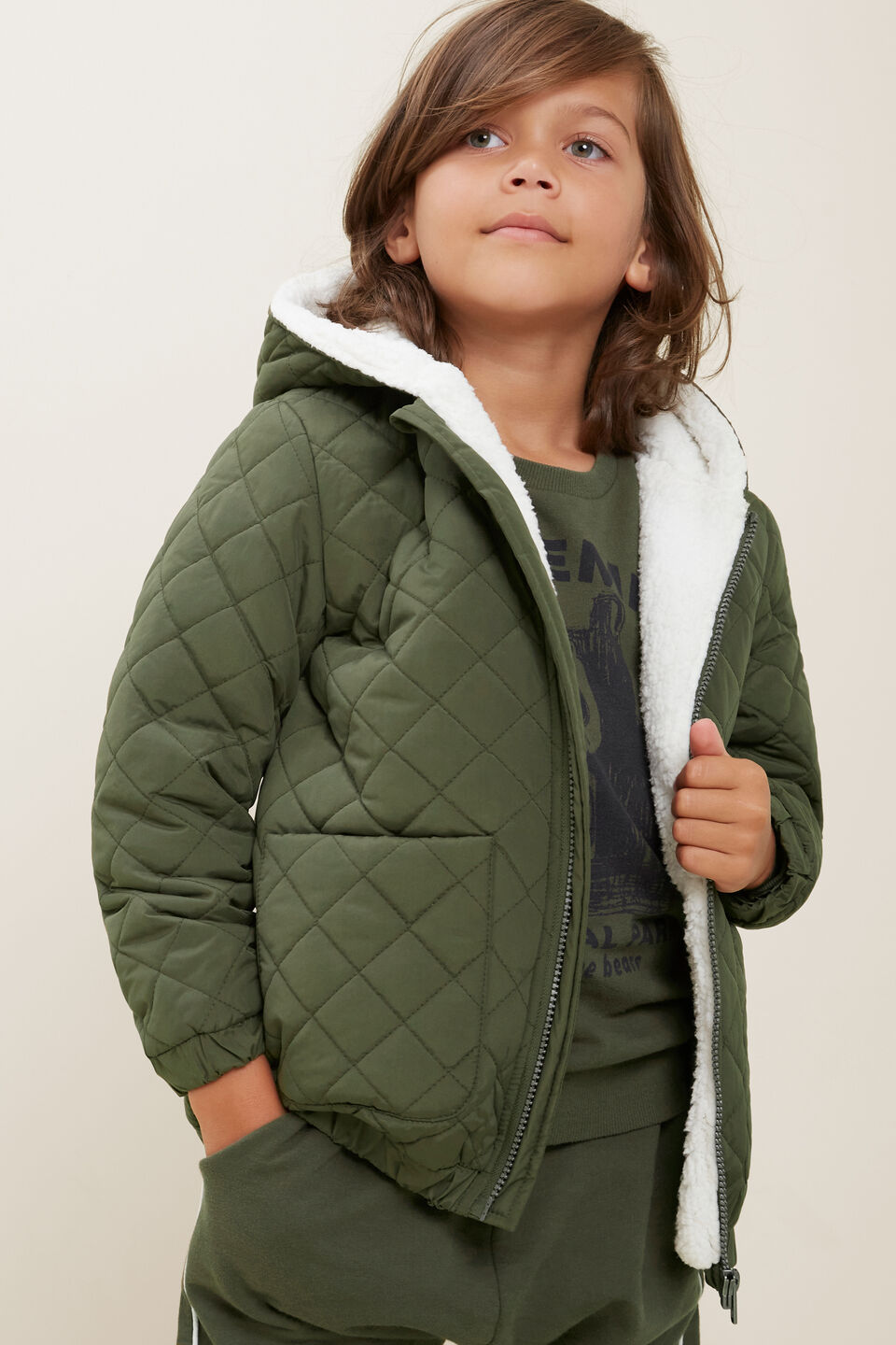 Sherpa Lined Jacket  Forest