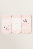 Bunny Socks 3 Pack  Dusty Rose  hi-res