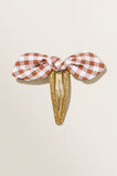 Gingham Bow Snap Clip  Multi  hi-res