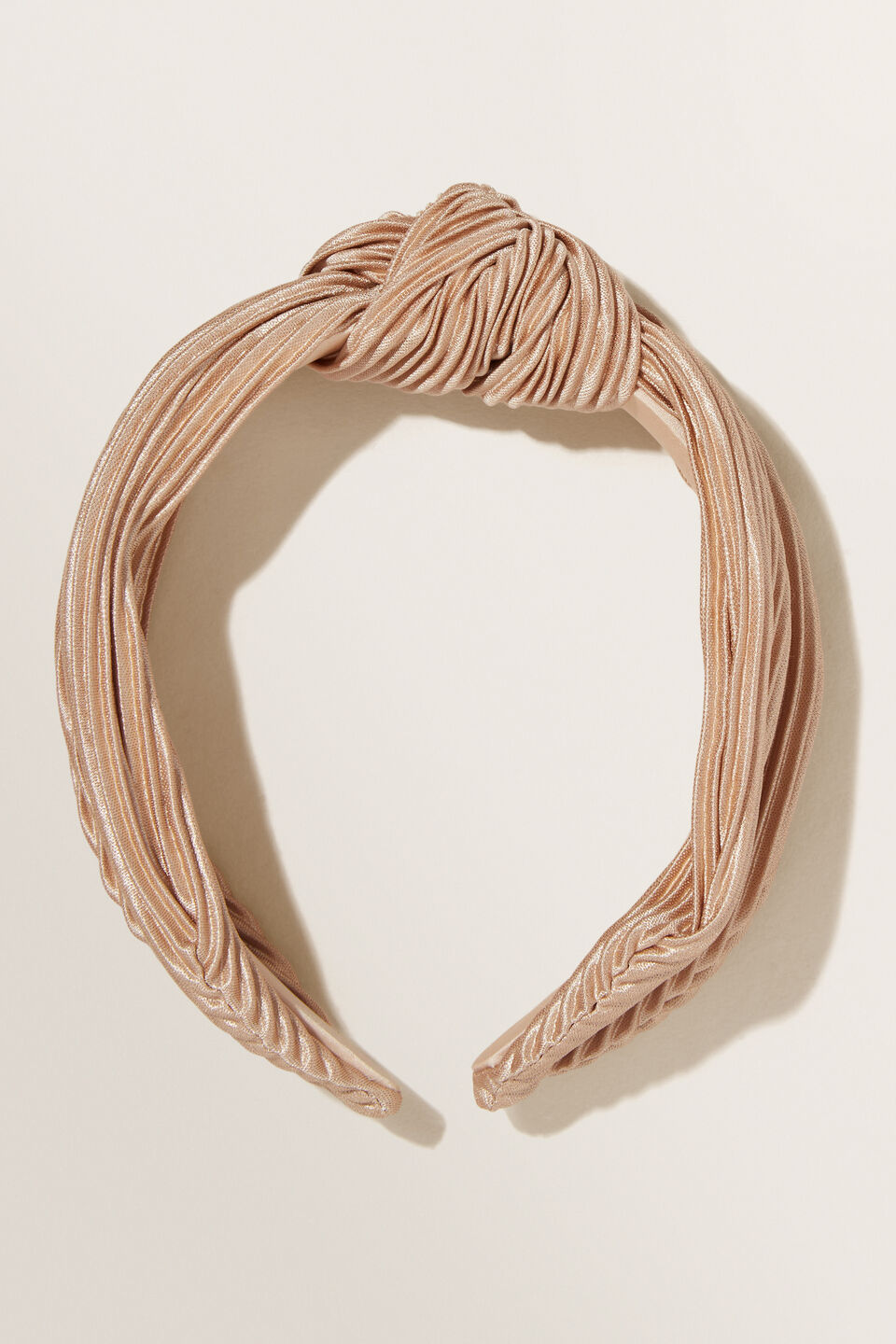 Knotted Pleat Headband  Biscotti