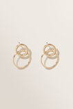 Linked Ring Earrings  Gold  hi-res