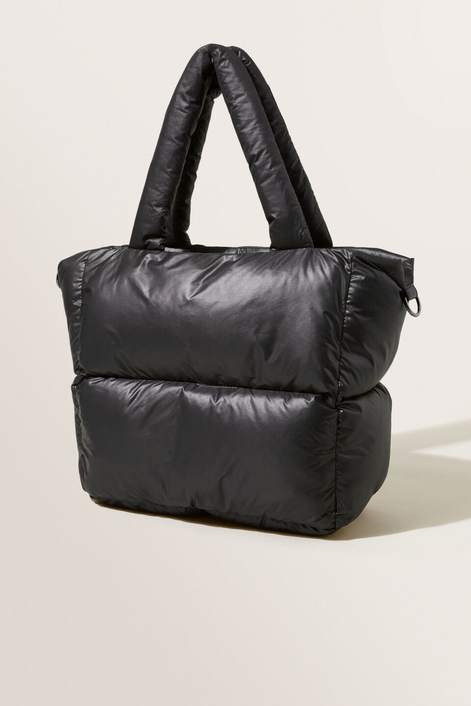 Quilted Tote Bag  Black