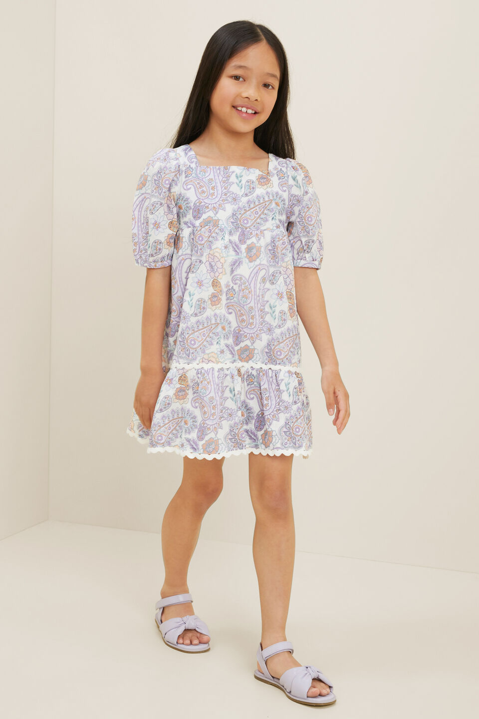 Mini Paisley Dress  Violet