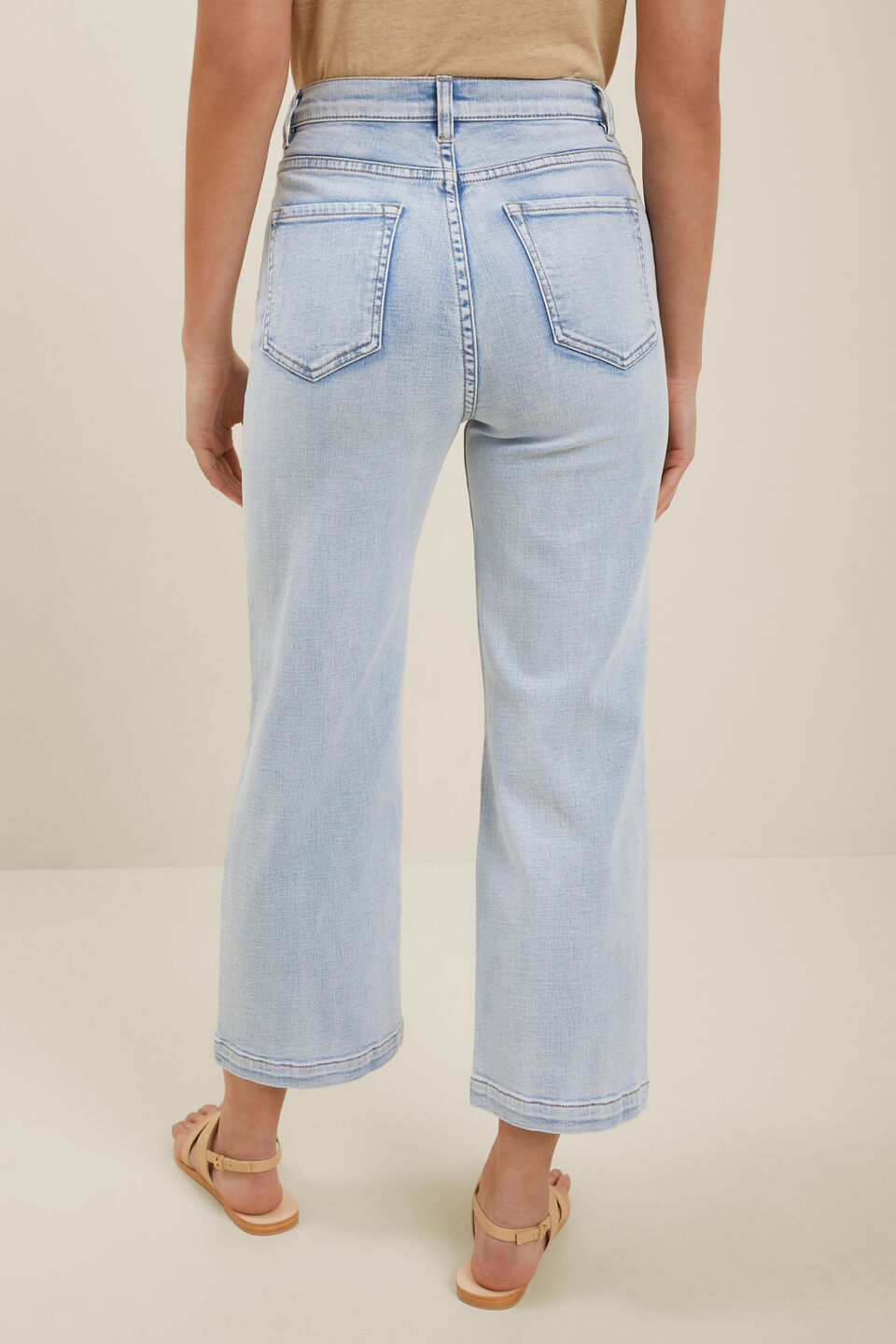 Front Pocket Crop Jeans  Sky Blue Rinse
