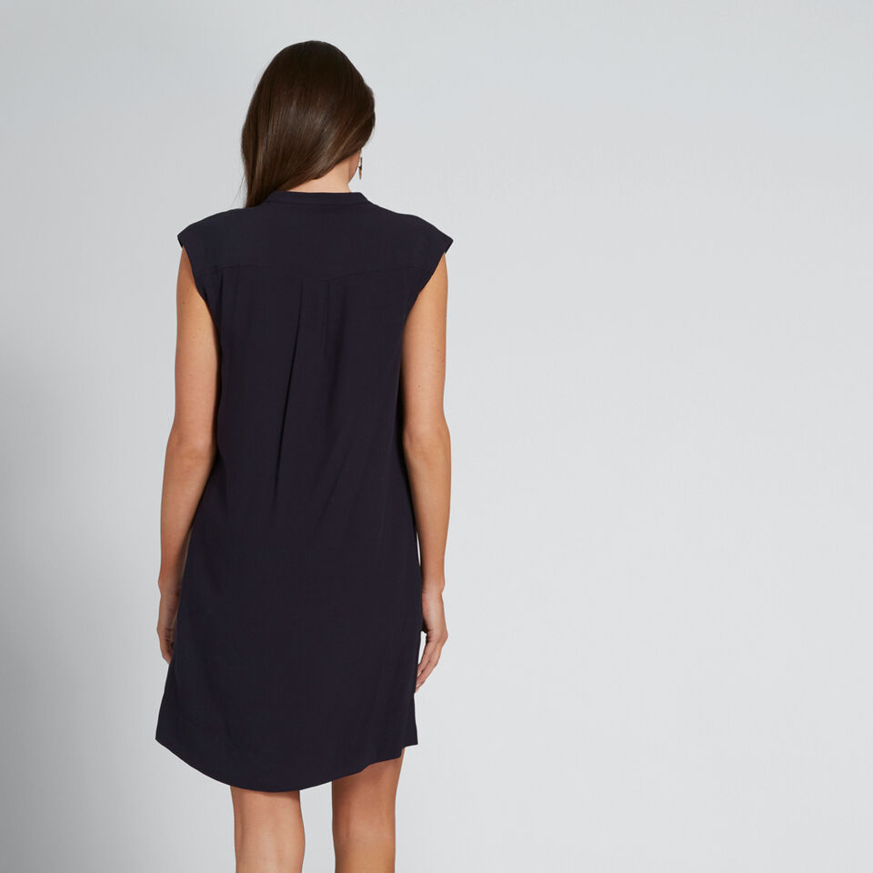 High-Neck Shift Dress  