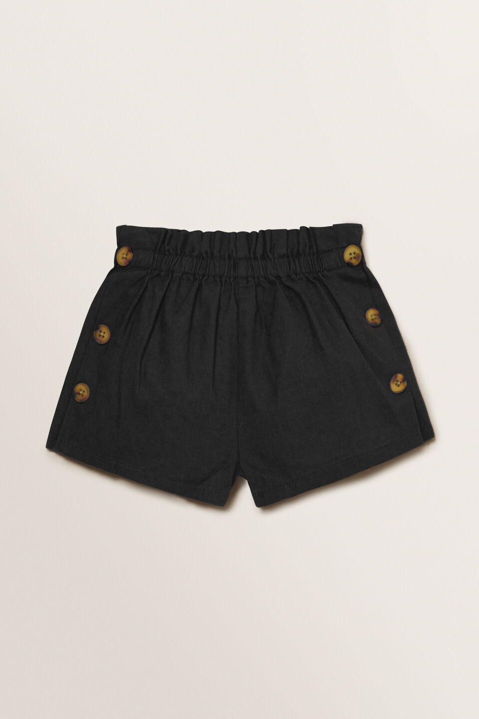Linen Button Shorts  