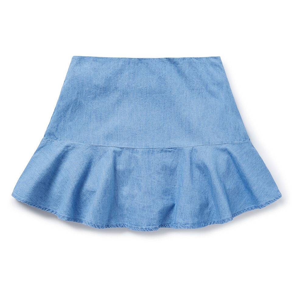Chambray Flutter Skirt  