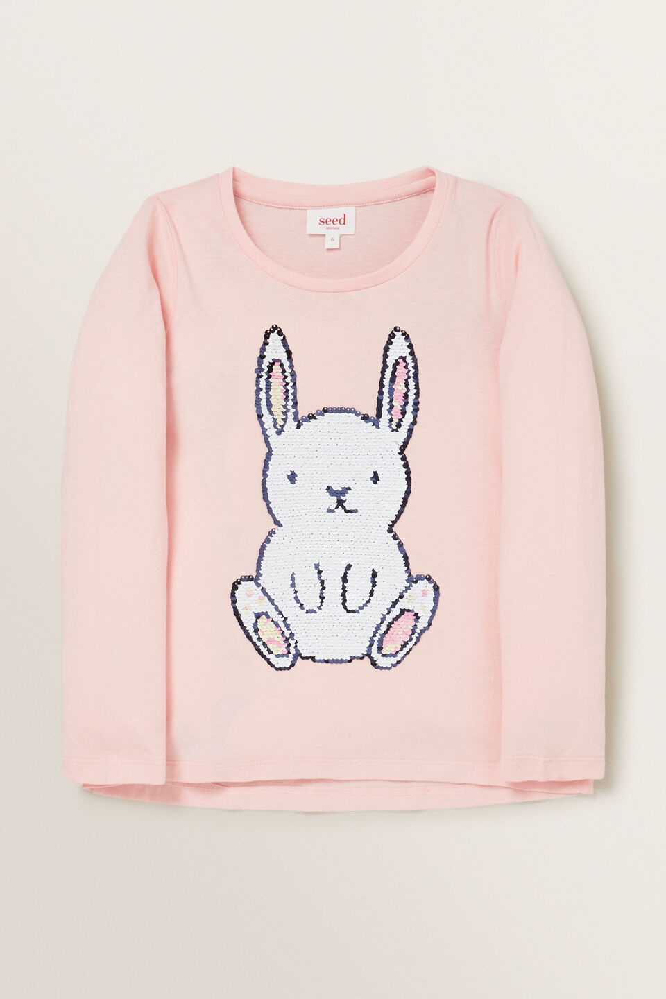 Sequin Bunny Tee  Dusty Rose