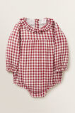 Gingham Frill Onesie    hi-res