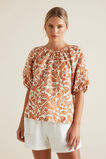 Paisley Linen Blend Blouse    hi-res