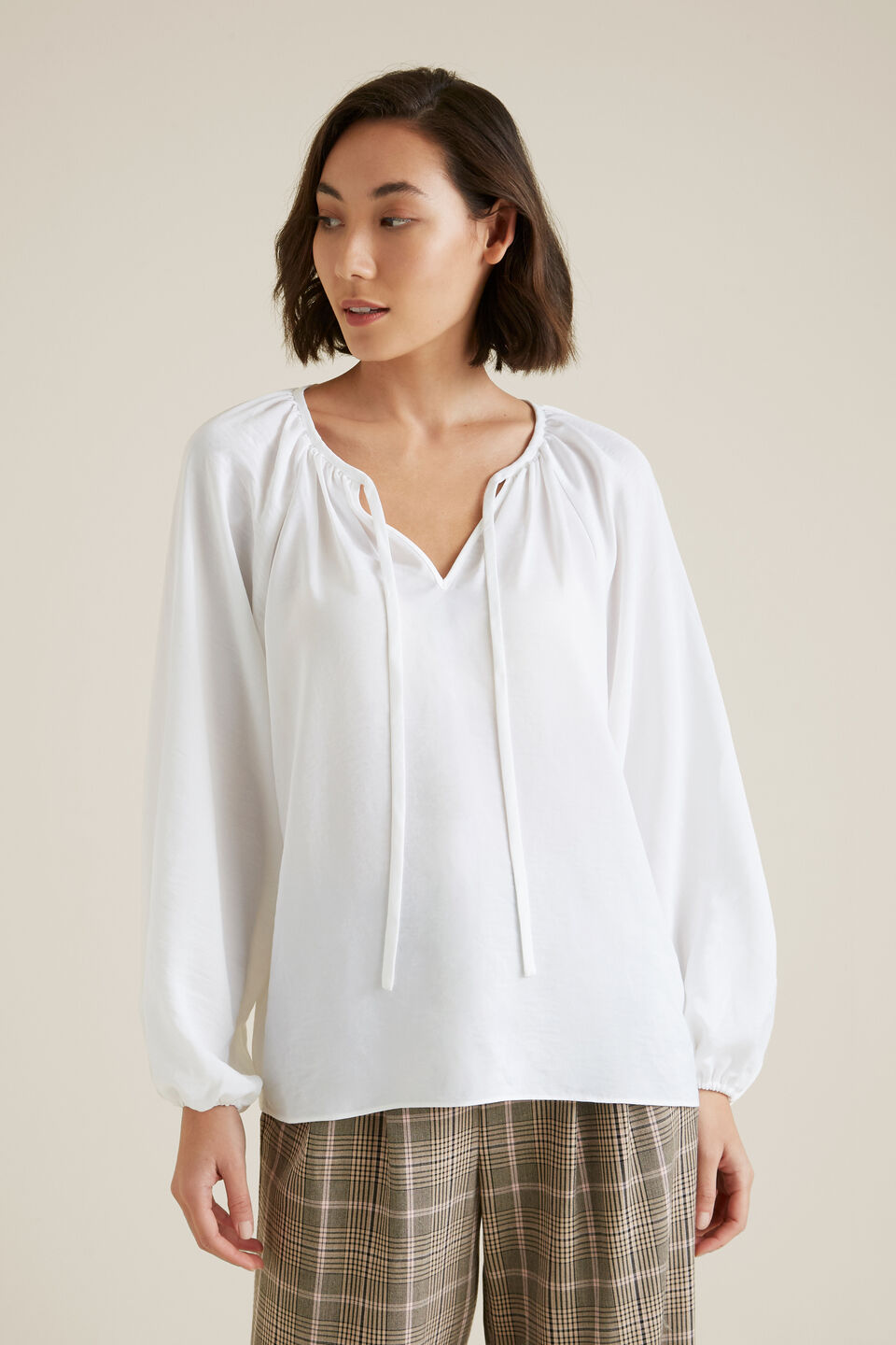 Floaty Blouson Tie Blouse  