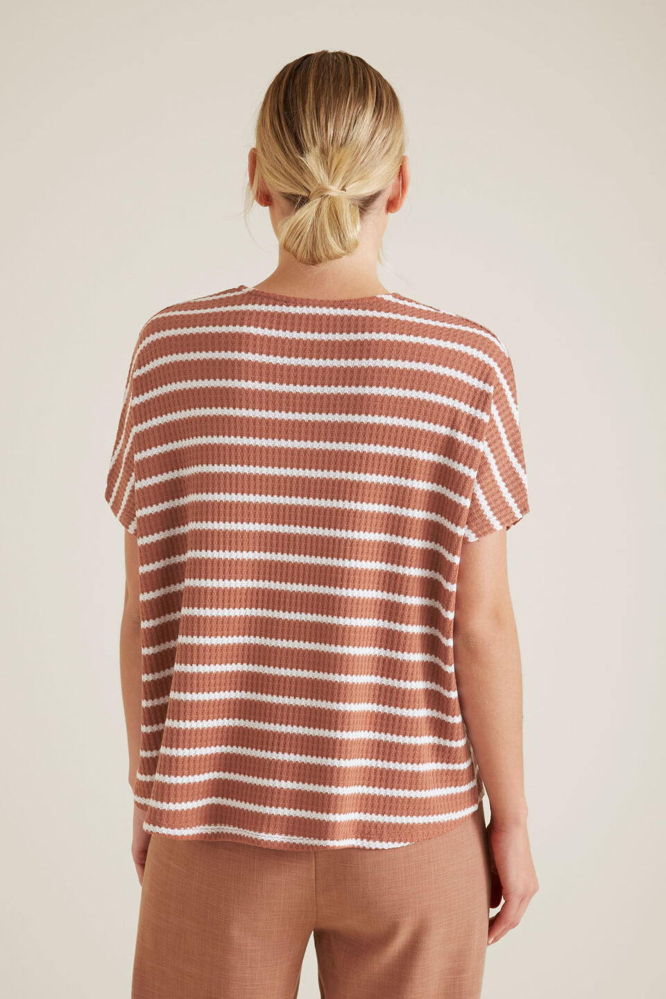 V Neck Textured Tee  