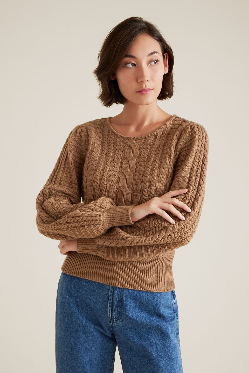 Cable Crop Knit  