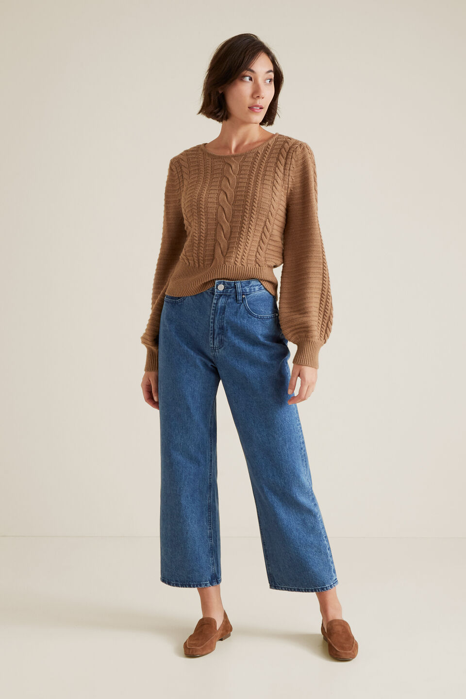 Cable Crop Knit  