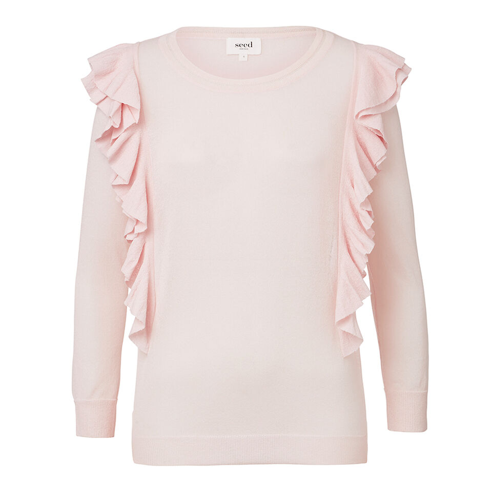 Collection Crepe Frill Trim Sweater  