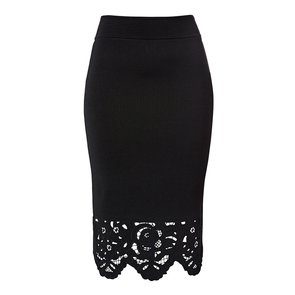 Collection Crepe Lace Midi Skirt  