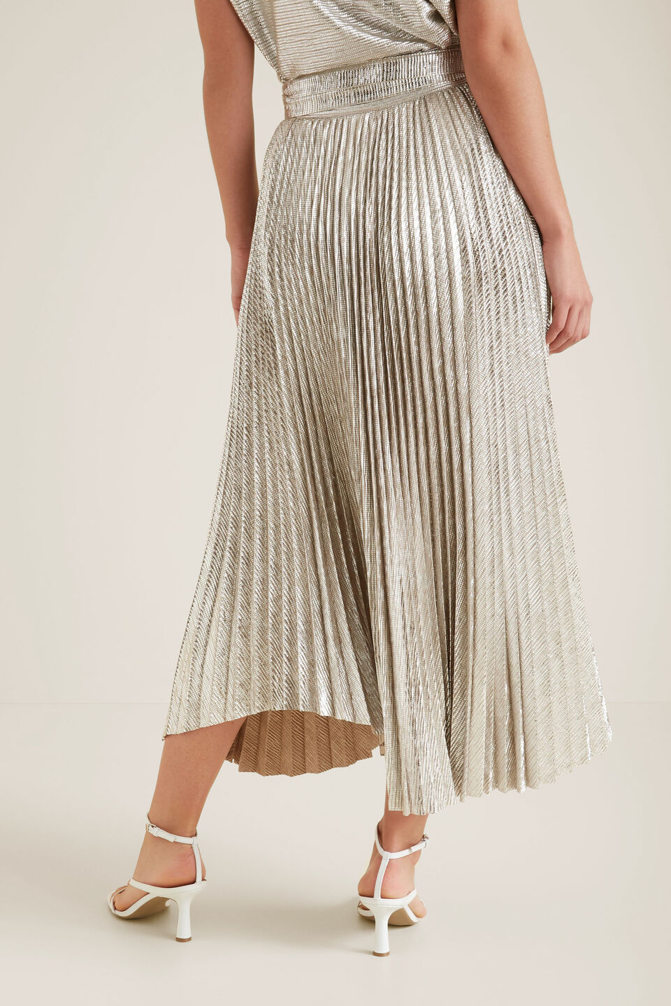 Metallic Stepped Skirt  