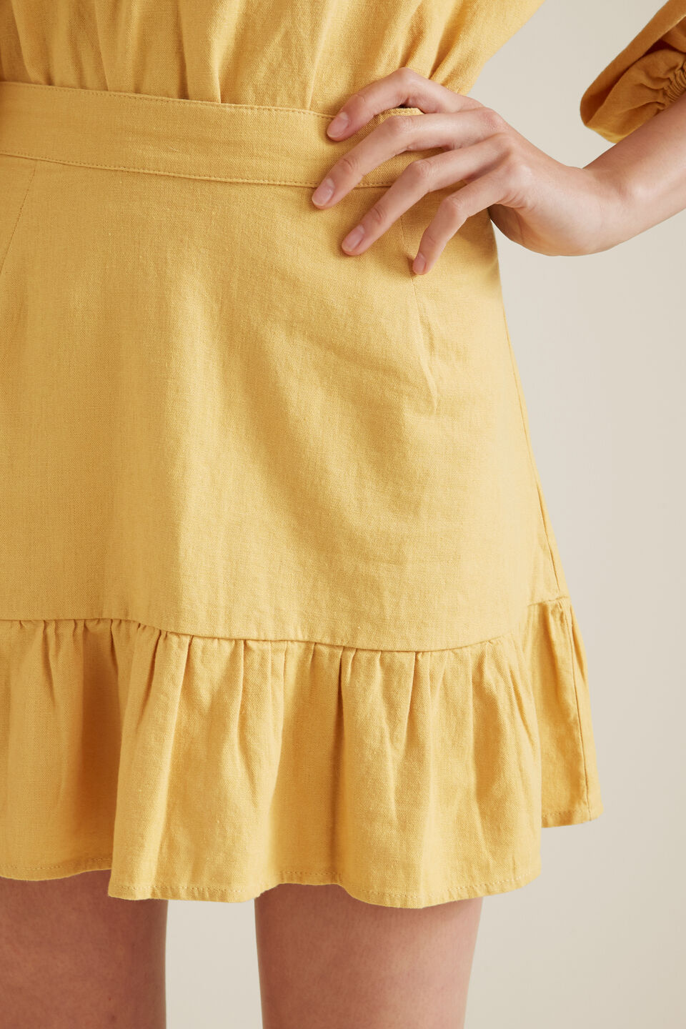Linen Skirt  Turmeric