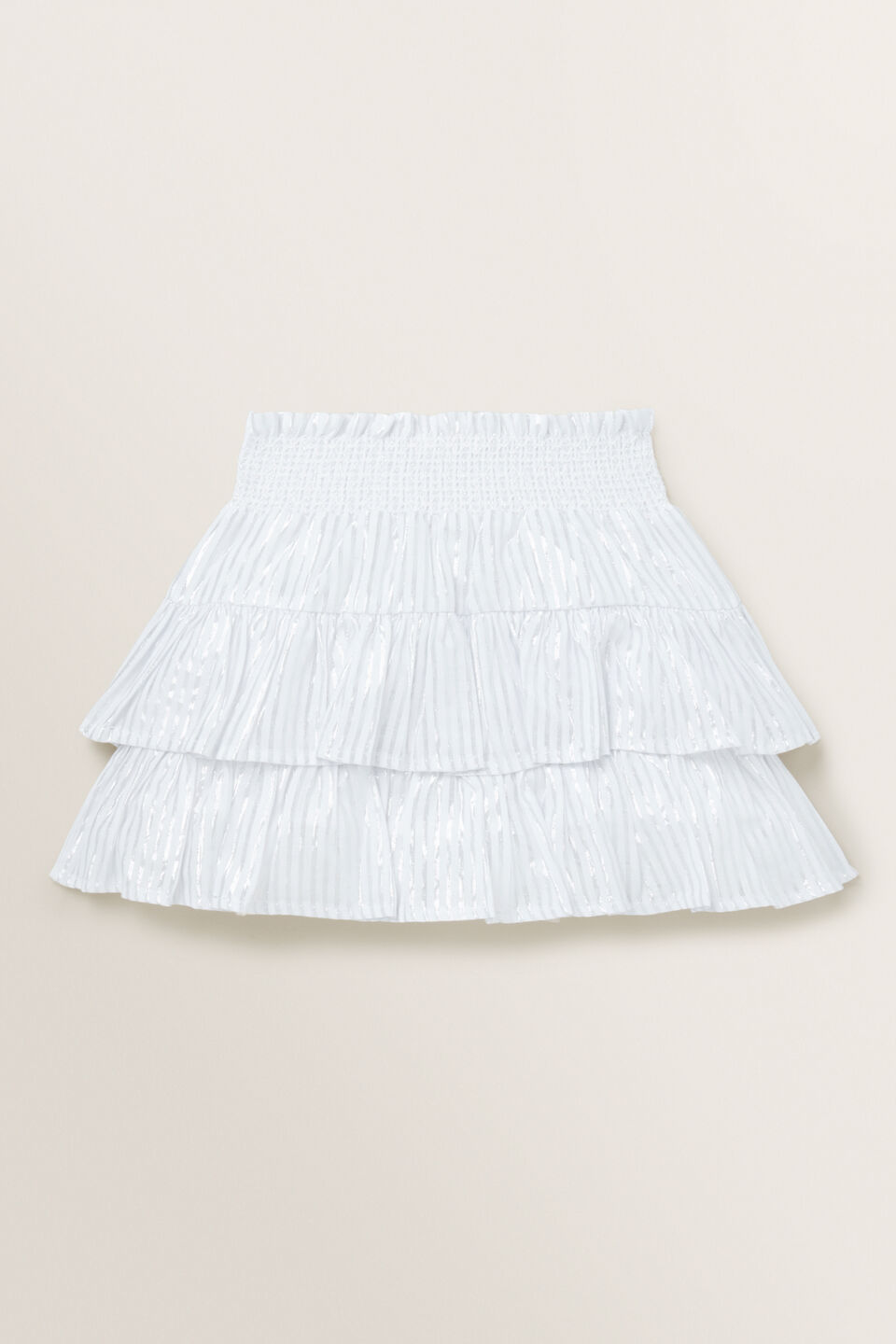 Metallic Skirt  White Silver