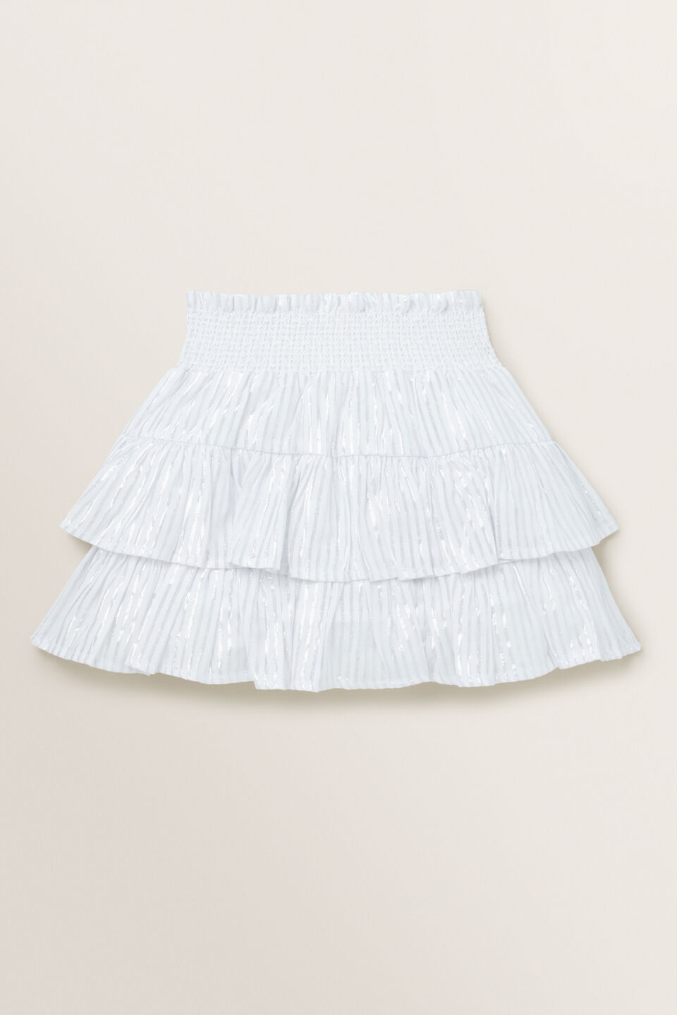 Metallic Skirt  White Silver