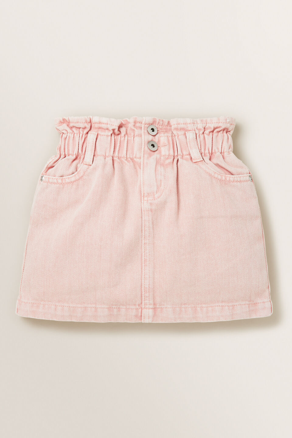 Paperbag Denim Skirt  Blush