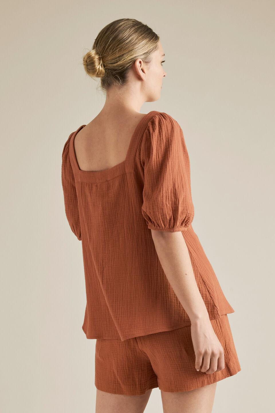 Cheesecloth Blouse  Moroccan Red