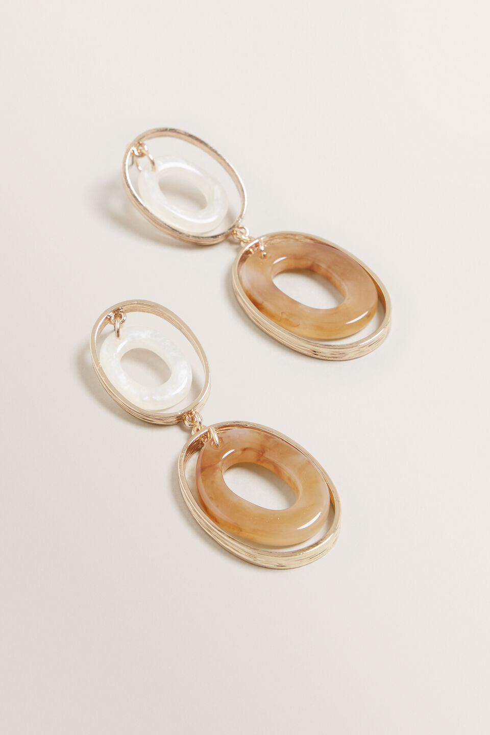Double Oval Resin Earrings  