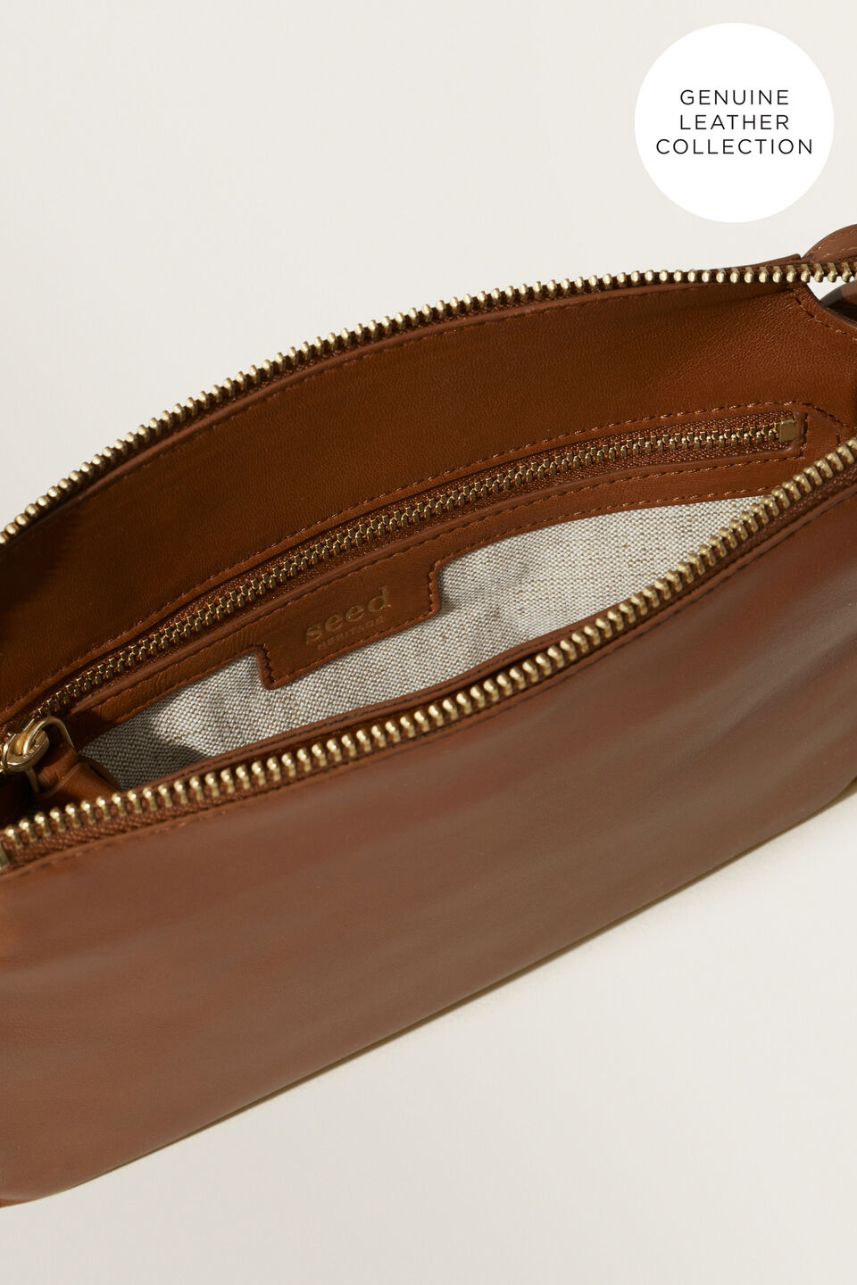 Leather Duo Sling  Tan