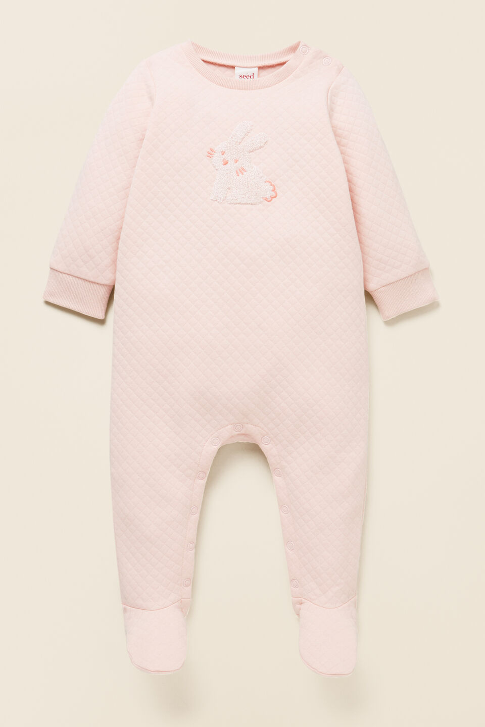 Quilted Bunny Jumpsuit  Pretty Pink