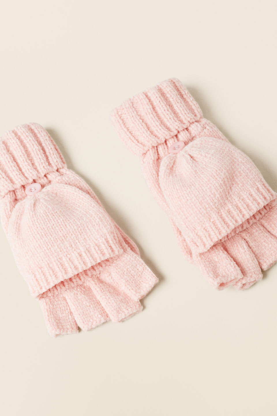 Chenille Mittens  Dusty Rose